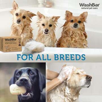 The Natural Dog Shampoo Bar Soap for Itchy Skin Relief - Twin Pack - Dog Soap for Sensitive Skin wit...