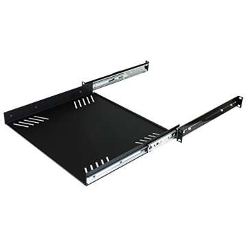 Penn Elcom R1290/1U Sliding Rack Tray (Audio, AV, IT, DJ) Equipment Shelf for 1 Rack Space up to 15 ...