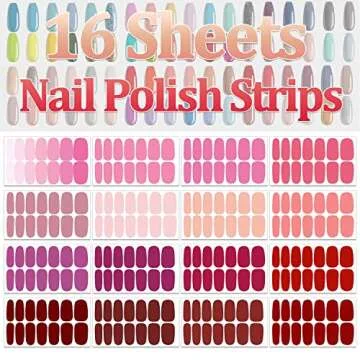SILPECWEE 16 Sheets Stylish Nail Polish Stickers for Stunning Self-Adhesive Art