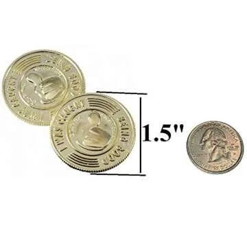 Zugar Land Double-Sided 3D I was Caught Being Good Plastic Metallic Gold Coins. (144 Pack)