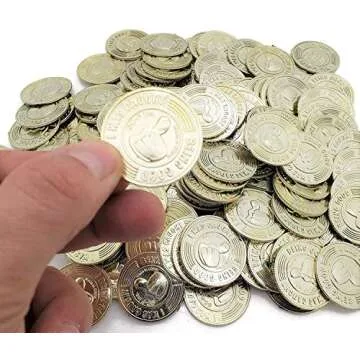 Zugar Land Double-Sided 3D I was Caught Being Good Plastic Metallic Gold Coins. (144 Pack)