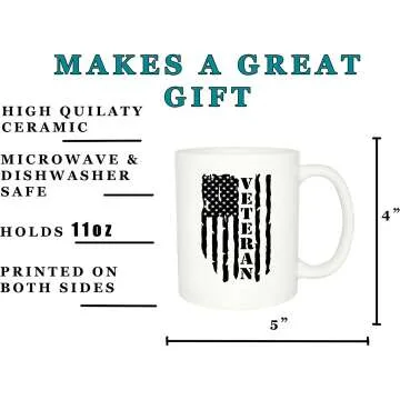 USA Flag Veteran Coffee Mug - Perfect Gift for Vets