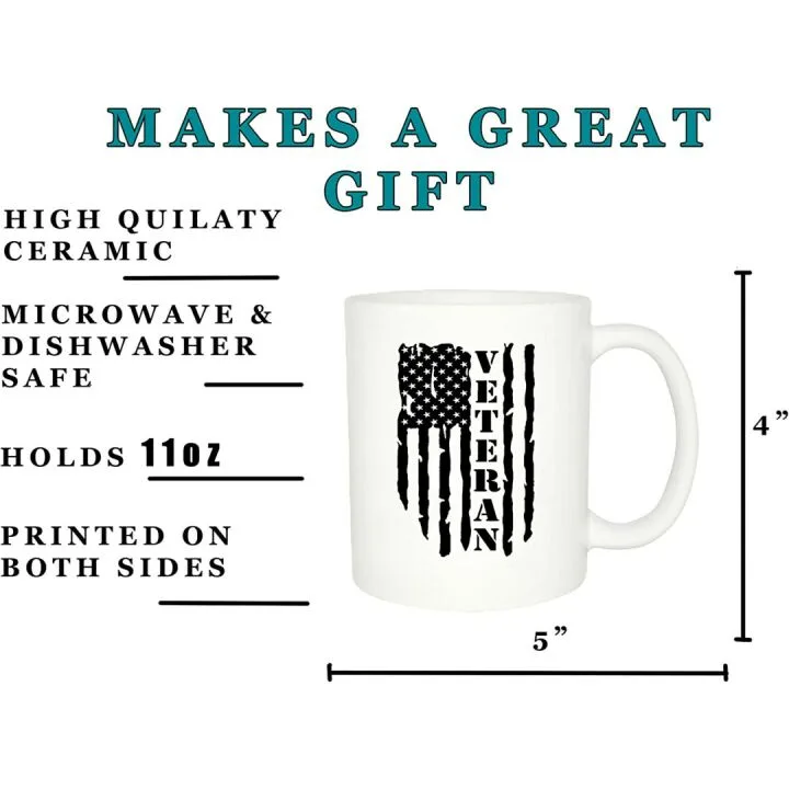 USA Flag Veteran Coffee Mug - Perfect Gift for Vets