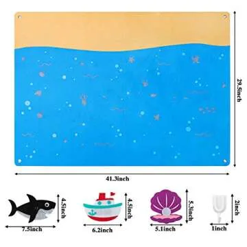 WATINC 45Pcs Ocean Felt Board Play Kit for Kids