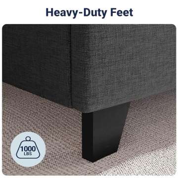 Stylish Queen Platform Bed Frame with Wingback Design