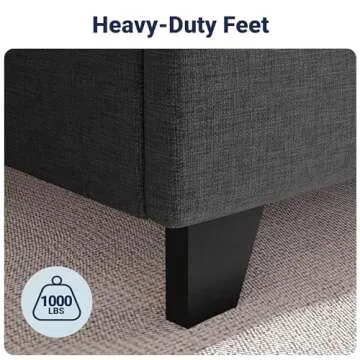 Stylish Queen Platform Bed Frame with Wingback Design