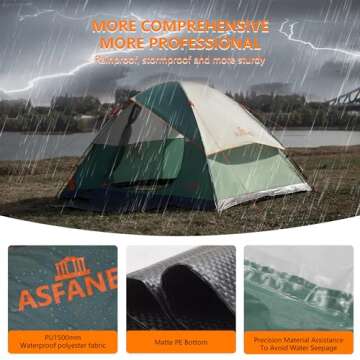 ASFANES 2 Person Waterproof Tents for Camping Easy Setup Outdoor Portable Backyard Camping Tents Sui...