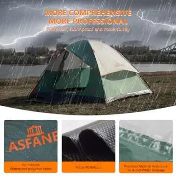 ASFANES 2 Person Waterproof Tents for Camping Easy Setup Outdoor Portable Backyard Camping Tents Sui...