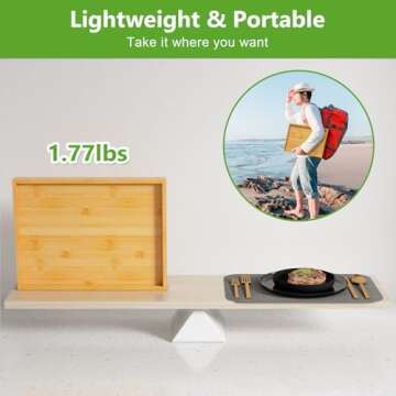 Youpehom Bamboo Bed Tray Table - Versatile & Stylish