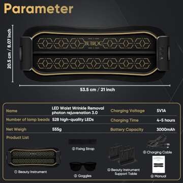 Multifunction Infrared Red Light Therapy for Body and Face, Near-Infrared 850 Red Light Therapy, Cordless, Waist, Legs and Other Parts, Adjustable in Three Levels from 10-30min