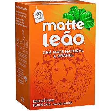 Leão - Mate Tea - Natural Matte Tea In Bulk - Toasted Mate Tea - 250g - 8.82 Oz (PACK OF 2) | Chá Matte Natural A Granel - Chá Mate Tosta