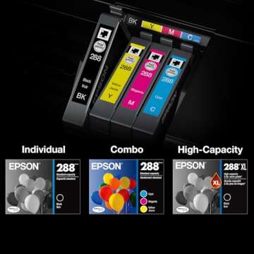 EPSON 288 DURABrite Ultra Ink Standard Capacity Black Cartridge (T288120-S) Works with Expression XP-330, XP-430, XP-434, XP-340, XP-440, XP-446
