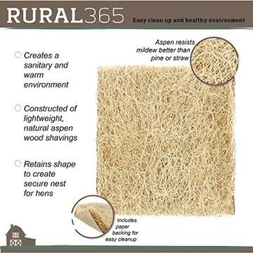 Rural365 Chicken Nest Box Liners 40 Pack - Easy Coop Bedding