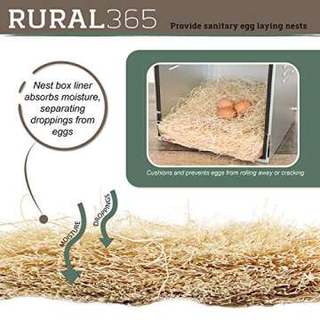 Rural365 Chicken Nest Box Liners 40 Pack - Easy Coop Bedding