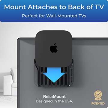 ReliaMount for Apple TV – Mount Compatible with All Apple TV Generations (Including All 4K Models)