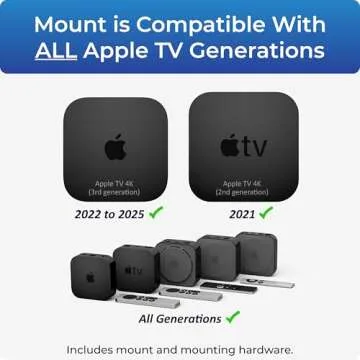 ReliaMount for Apple TV – Mount Compatible with All Apple TV Generations (Including All 4K Models)
