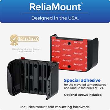 ReliaMount for Apple TV – Mount Compatible with All Apple TV Generations (Including All 4K Models)