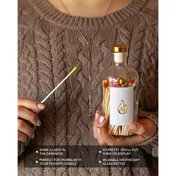 Benevolence LA Decorative Long Wooden Matches in Jar