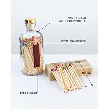 Benevolence LA Decorative Long Wooden Matches in Jar