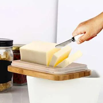 OAMCEG Ceramic Butter Dish with Knife & Lid