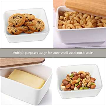 OAMCEG Ceramic Butter Dish with Knife & Lid