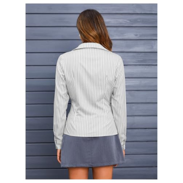 Stylish MakeMeChic Striped Button Down Shirt for Women