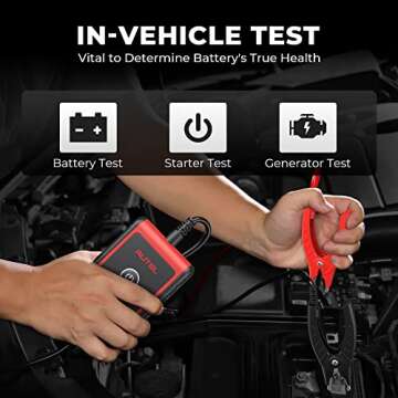 Autel Car Battery Tester BT506, 6V/12V 100-2000 CCA, 12/24V Cranking System Analyzer, 2023 Version with Lifetime Update, Use with Elite MK906Pro/Elite/MS909/MS919/Ultra