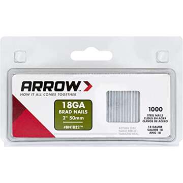 Arrow 18-Gauge Brad Nails for Projects and Repairs