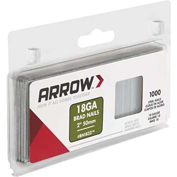 Arrow 18-Gauge Brad Nails for Projects and Repairs