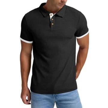Sailwind Waffle Knit Short Sleeve Casual Polo Shirts