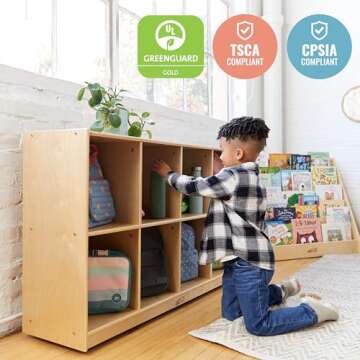 ECR4Kids 8-Compartment Mobile Backpack Storage Cabinet