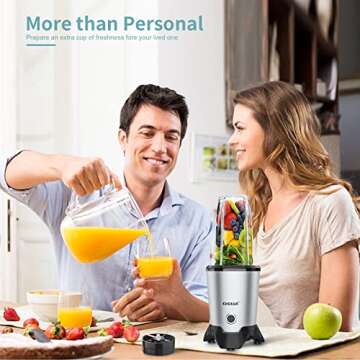 Blender for Shakes and Smoothies, 1000W High Speed Smoothie Blender for Kitchen Baby Food, Portable Blender Single Serve Blender Coffee Grinder with 6-Edge Blade 32oz Blender Cup + 20oz Travel Bottle