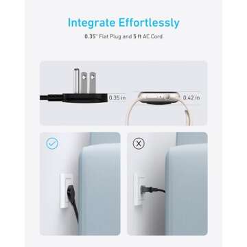 Anker Nano Charging Station(67W Max), 6-in-1 USB C Power Strip for iPhone 15/14 and MacBook, with Flat Plug and 5ft Thin Undetachable Extension Cord,2 AC,2 USB A,2 USB C, for Home&Office(Black Stone)