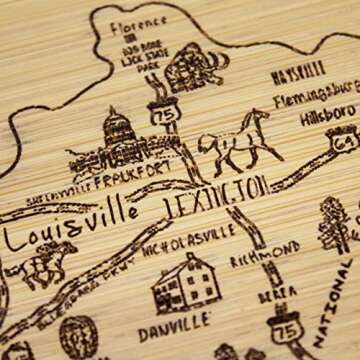 Totally Bamboo A Slice of Life Kentucky State Serving and Cutting Board, 11" x 8.75"