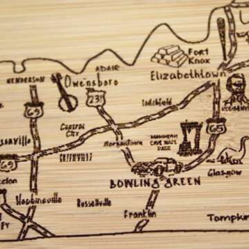 Totally Bamboo A Slice of Life Kentucky State Serving and Cutting Board, 11" x 8.75"