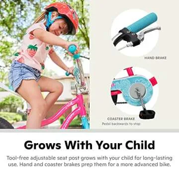 Schwinn Koen & Elm BMX Style Toddler and Kids Bike, For Girls and Boys, 18-Inch Wheels, With Training Wheels, Chain Guard, and Front Basket, Recommended Height 42-52 Inch, Pink