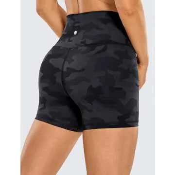 CRZ YOGA Women's Naked Feeling Biker Shorts - 4 Inch High Waist, Comfortable Activewear for Gym & Yo...