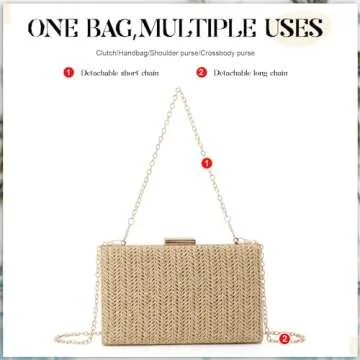 WOG2008 Stylish Summer Straw Clutch for Women