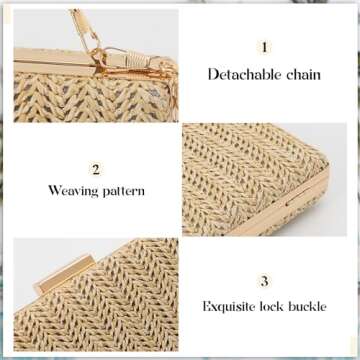 WOG2008 Stylish Summer Straw Clutch for Women