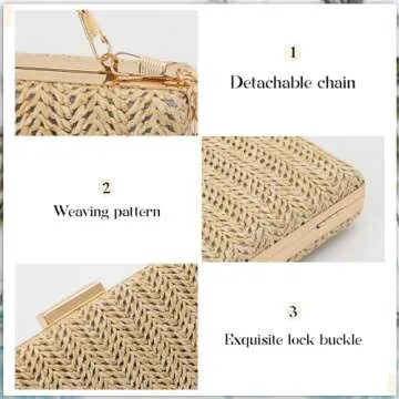 WOG2008 Stylish Summer Straw Clutch for Women