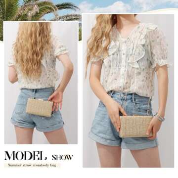 WOG2008 Stylish Summer Straw Clutch for Women