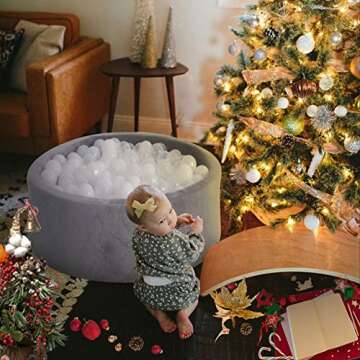 little dove Kiddie Ball Pit Pool Playpen - Indoor Playpen Premium Handmade Kiddie Balls Pool - Grey