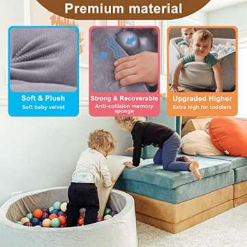 little dove Kiddie Ball Pit Pool Playpen - Indoor Playpen Premium Handmade Kiddie Balls Pool - Grey