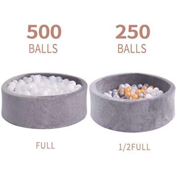 little dove Kiddie Ball Pit Pool Playpen - Indoor Playpen Premium Handmade Kiddie Balls Pool - Grey