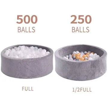 little dove Kiddie Ball Pit Pool Playpen - Indoor Playpen Premium Handmade Kiddie Balls Pool - Grey
