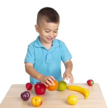 Melissa & Doug Playtime Produce Fruits Play Food Set With Crate (9 pcs)