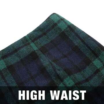 Green Plaid Skirt for Women Green Skirt Women Fall Winter Dresses Bodycon Midi Knee Length Pencil Skirts with Slit, Green, L