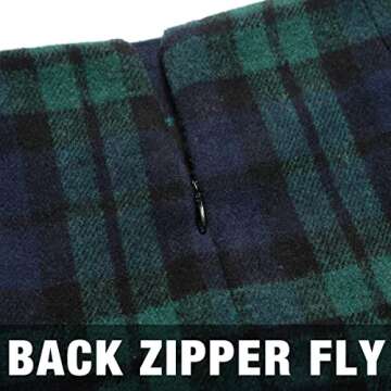 Green Plaid Skirt for Women Green Skirt Women Fall Winter Dresses Bodycon Midi Knee Length Pencil Skirts with Slit, Green, L