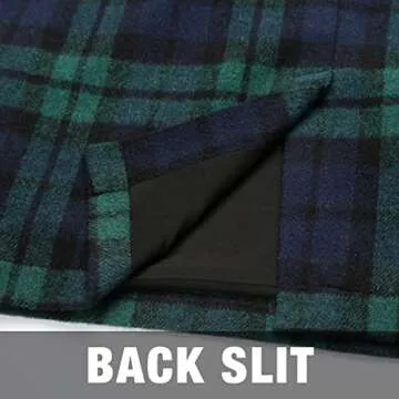 Green Plaid Skirt for Women Green Skirt Women Fall Winter Dresses Bodycon Midi Knee Length Pencil Skirts with Slit, Green, L