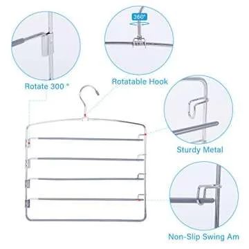 FeeraHozer Space Saving Pants Hangers for Closet Organization